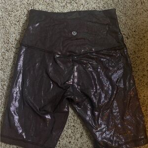 Lululemon Shiny Black Biker Shorts